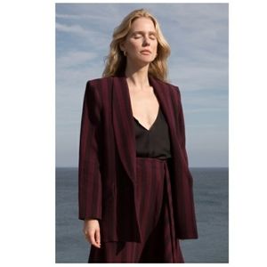 Heidi Merrick Ile Blazer in Burgundy Stripe Size 8